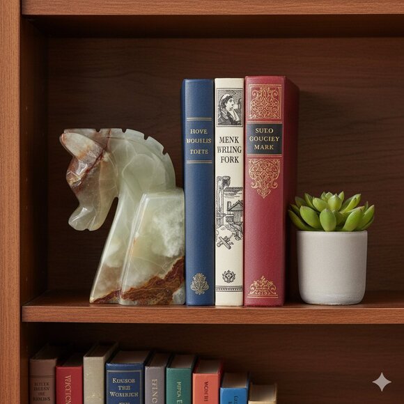 Marble Bookend Horse Head Christmas gift, handmade bookend, premium quality-New - Picture 4 of 16